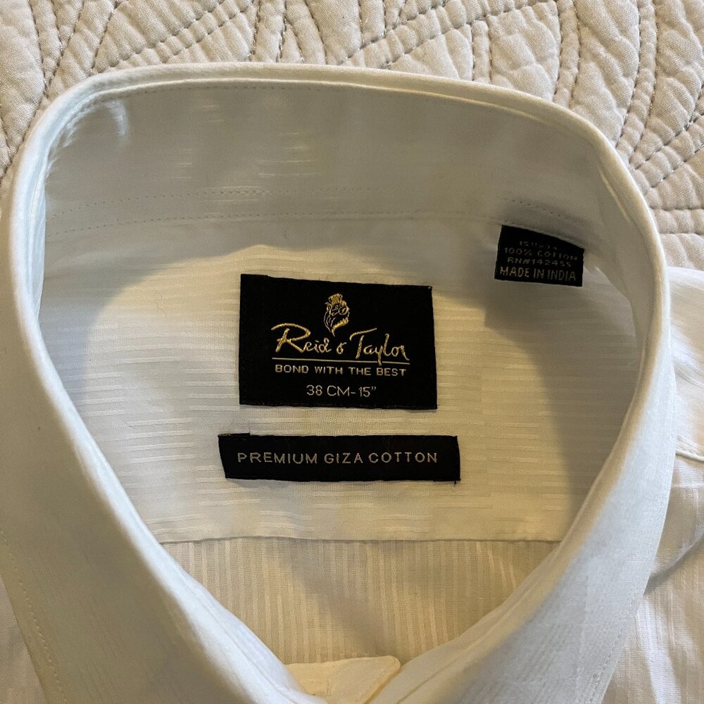 NWT REID & TAYLOR SZ SMALL (15) SLIM FIT GIZA COTTON LS DRESS SHIRT